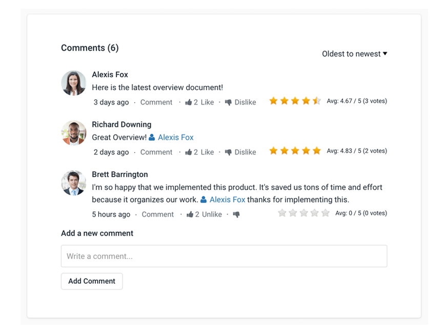intranet features - comments