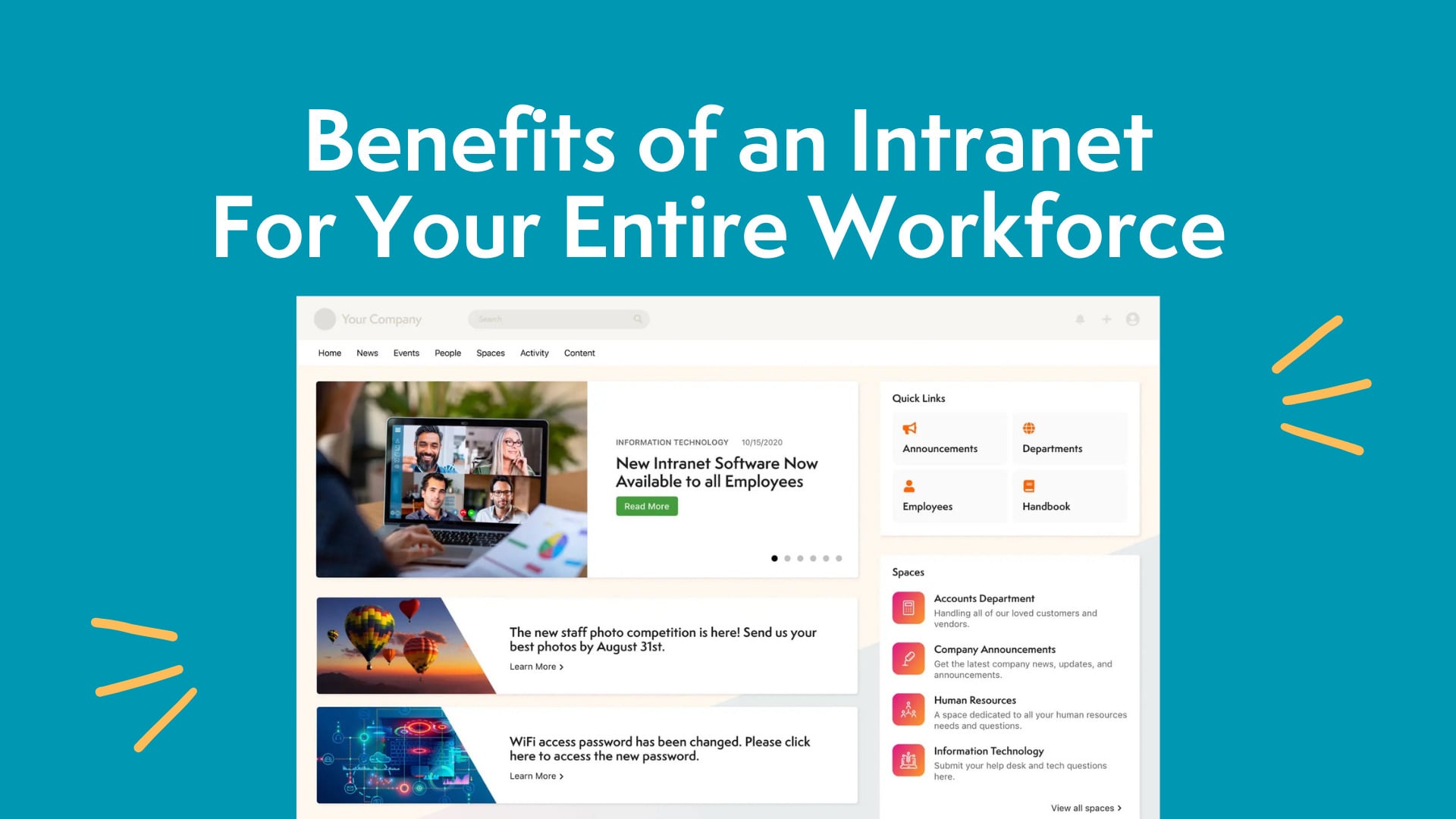 Benefits of an Intranet for Your Entire Workforce with site screenshot