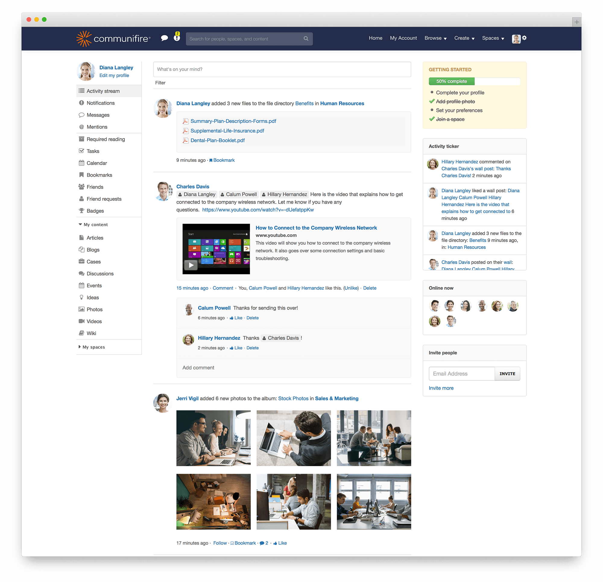 intranet user adoption strategy - activity stream