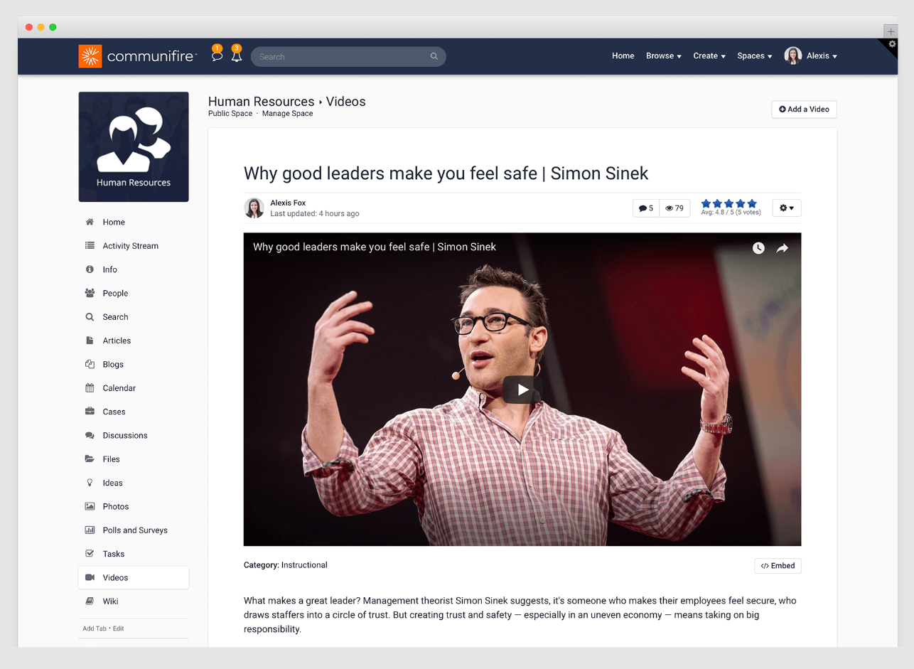 employee recognition - intranet videos