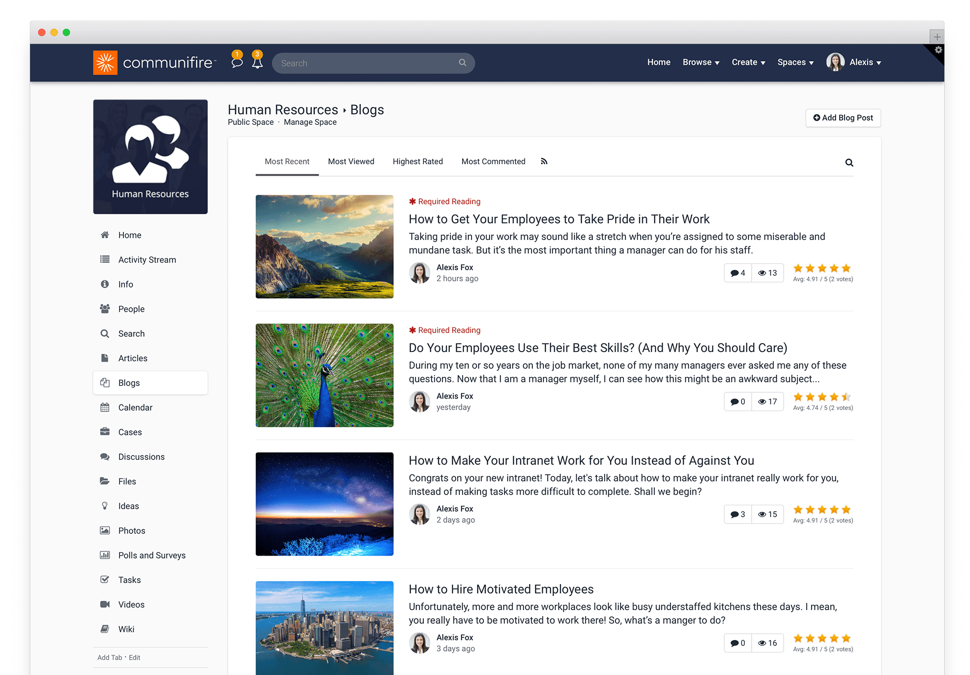 intranet software blogs