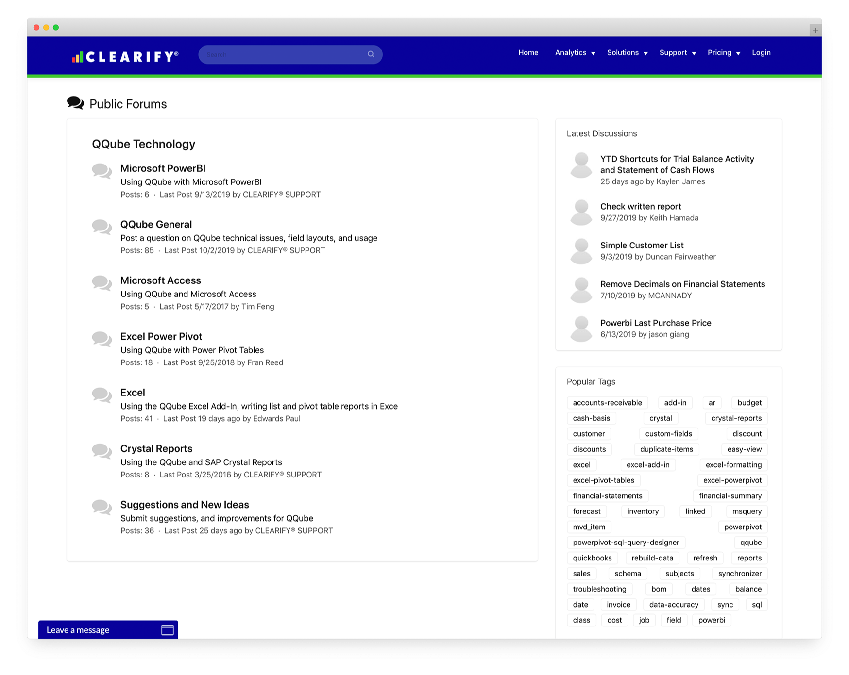 Customer Support Forums