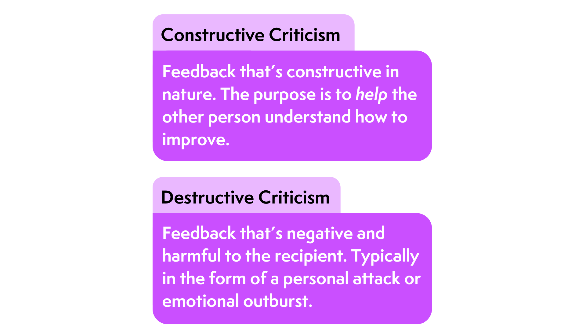 effects of constructive criticism and destructive criticism