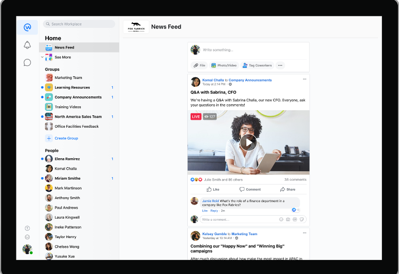 employee engagement platform - workplace from meta